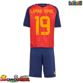 Camisa de Futebol Espanha Lamine Yamal #19 Equipamento Principal Infantil Mundo 2026 Manga Curta (+ Calças curtas)